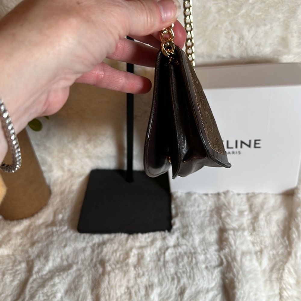 CELINE 🤎 Authentic rare wallet/chain carriage canvas/leather trim Belt bag etc - Picture 6 of 15